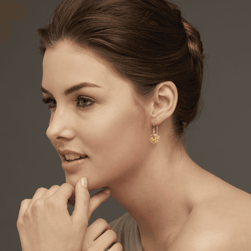 Bird Branch Drop Earrings / Diamond 14k Gold Earrings / Real Diamond Earrings / 14kt Solid Gold Earrings / 2 Earrings Pair - Jalvi & Co.