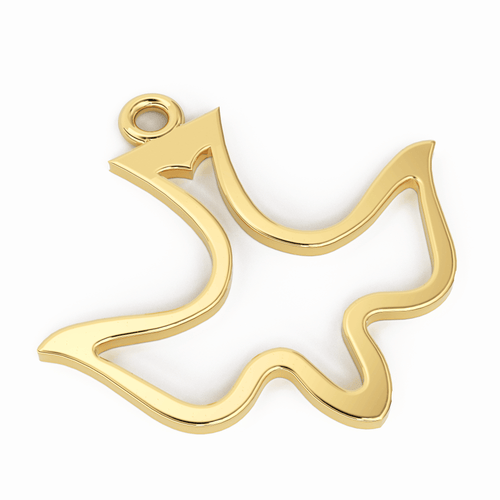 Bird Gold Charm in 14k or 18k Solid Gold / Bird Pendant / Solid Gold Charm - Jalvi & Co.