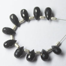 Load image into Gallery viewer, Black Onyx Faceted Teardrop Beads 10mm 5mm 10pc - Jalvi &amp; Co.