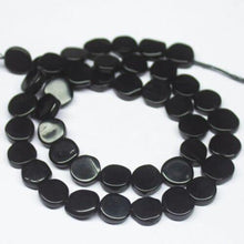 Load image into Gallery viewer, Black Onyx Smooth Flat Round Coin Gemstone Loose Spacer Craft Beads 14&quot; 7mm 8mm - Jalvi &amp; Co.