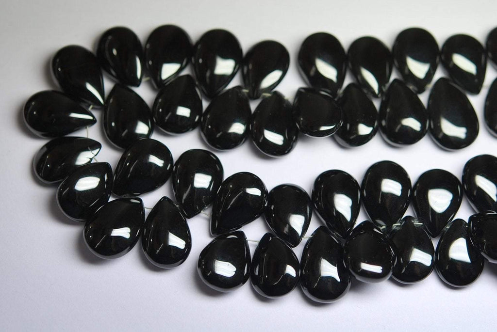 Black Spinel Smooth Pear Shape Briolettes,Size 12-15mm - Jalvi & Co.