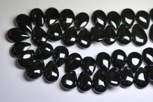 Load image into Gallery viewer, Black Spinel Smooth Pear Shape Briolettes,Size 12-15mm - Jalvi &amp; Co.