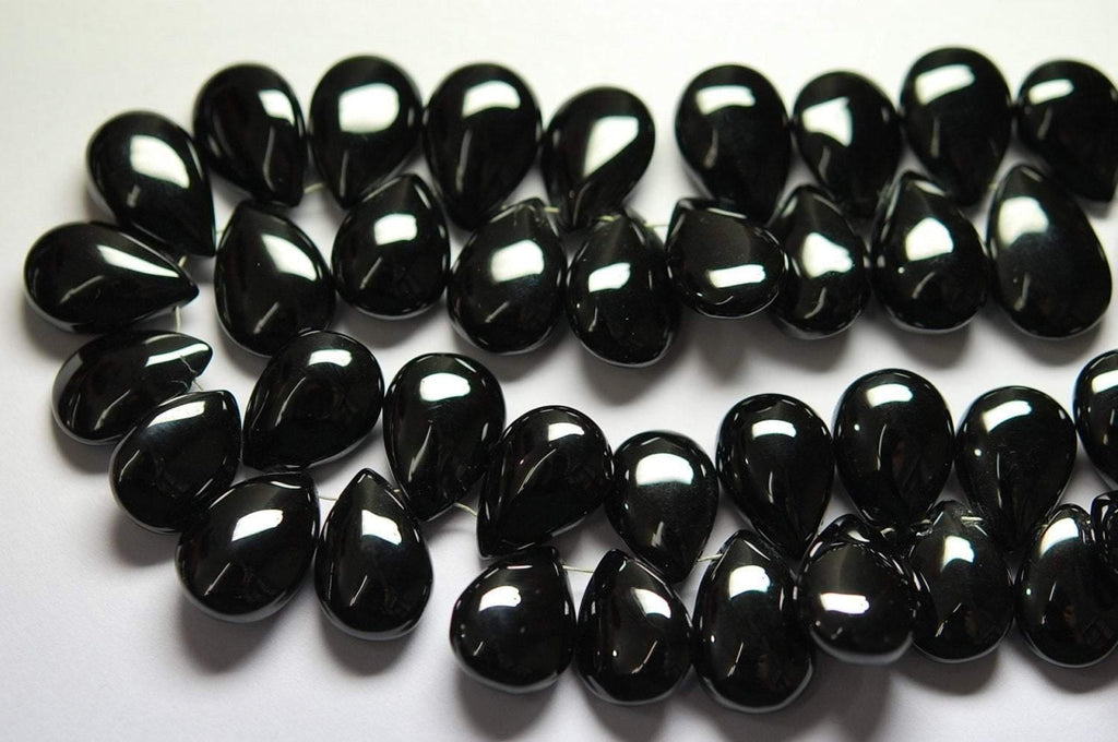 Black Spinel Smooth Pear Shape Briolettes,Size 12-15mm - Jalvi & Co.