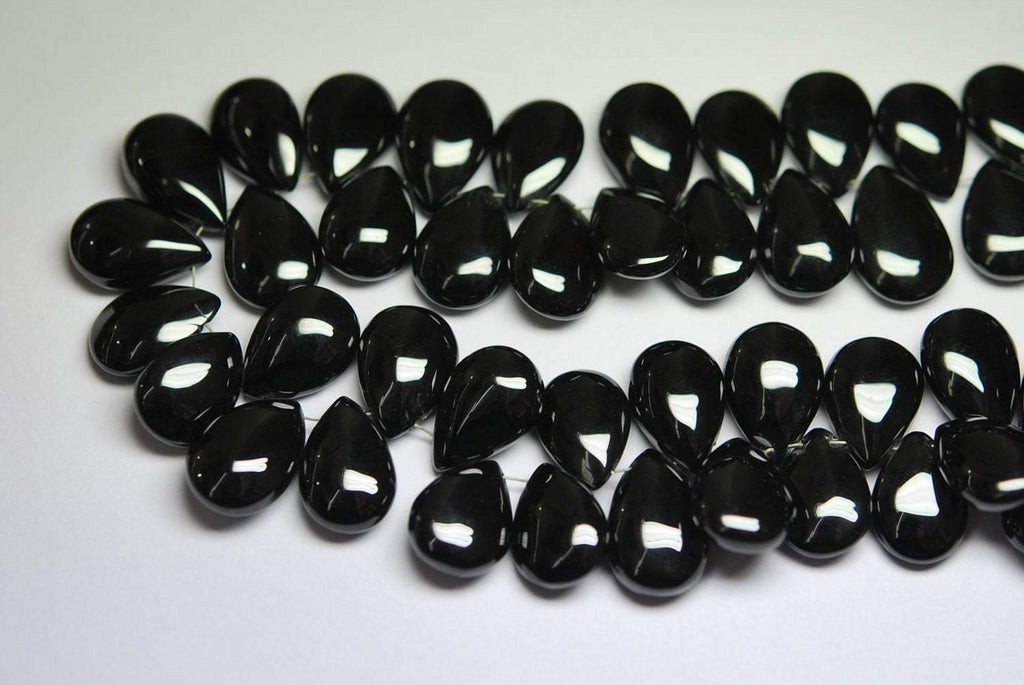 Black Spinel Smooth Pear Shape Briolettes,Size 12-15mm - Jalvi & Co.