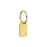 Blank Dog Tag Diamond Solid Gold Pendant / Military Diamond Gold Charm / Flush Set Security Charm / Diamond Jewelry / Diamond Gold Necklace