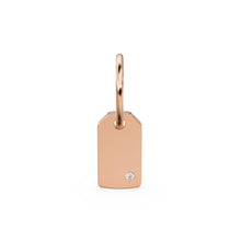 Load image into Gallery viewer, Blank Dog Tag Diamond Solid Gold Pendant / Military Diamond Gold Charm / Flush Set Security Charm / Diamond Jewelry / Diamond Gold Necklace - Jalvi &amp; Co.