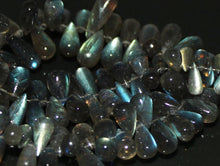 Load image into Gallery viewer, Blue Fire Labradorite Smooth Tear Drop Loose Gemstone Beads Strand 16&quot; 10mm 18mm - Jalvi &amp; Co.