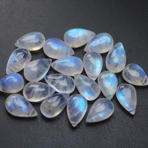 Blue Flashy Rainbow Moonstone Smooth Pear Shape Briolettes, Moonstone Beads, Blue Moonstone Pair Drop Beads, 10-13mm Size, 3 PAIR 6pcSALE - Jalvi & Co.