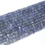 Blue Iolite Water Sapphire Heishi Square Smooth Gemstone Beads 16