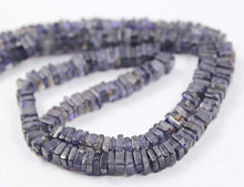 Load image into Gallery viewer, Blue Iolite Water Sapphire Smooth Square Heishi Cube Loose Box Beads 4mm 7&quot; - Jalvi &amp; Co.