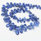 Blue Kyanite Natural Smooth Pear Drop Loose Gemstone Beads Strand 5mm 13mm 4