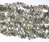 Blue Labradorite Smooth Briolette Tear Drop Gemstone Beads Strand 9