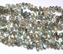 Load image into Gallery viewer, Blue Labradorite Smooth Briolette Tear Drop Gemstone Beads Strand 9&quot; 10-17mm - Jalvi &amp; Co.