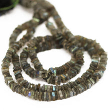 Load image into Gallery viewer, Blue Labradorite Smooth Heishi Cube Square Gemstone Beads Strand 13&quot; 5mm 6mm - Jalvi &amp; Co.