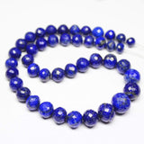 Blue Lapis Lazuli Faceted Round Ball Loose Spacer Gemstone Beads 18