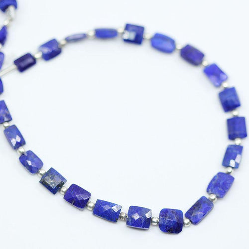 Blue Lapis Luzuli Faceted Rectangle Chiclet Loose Gemstone Beads 4