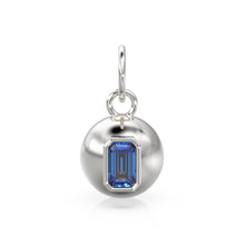 Load image into Gallery viewer, Blue Sapphire Emerald 18k Gold Bauble Ball Gold Charm / Blue Gemstone Handmade Gold Pendant / 14k Gold Jewelry Making September Birthstone - Jalvi &amp; Co.