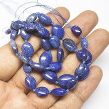 Load image into Gallery viewer, Blue Sapphire Smooth Smooth Plain Oval Loose Gemstone Beads 10-13mm 9&quot; - Jalvi &amp; Co.