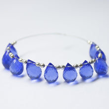 Load image into Gallery viewer, Blue Tanzanite Quartz Faceted Teardrop Beads 10mm 10pc - Jalvi &amp; Co.