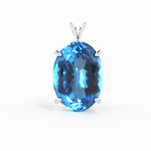 Load image into Gallery viewer, Blue Topaz 14k gold Pendant / Swiss Blue Topaz &amp; 14k Gold Pendant / Stunning Blue Topaz / December Birthstone / Blue gemstone jewelry Gift - Jalvi &amp; Co.