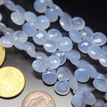 Load image into Gallery viewer, Blue Turk Chalcedony Faceted Heart Drops Gemstone Loose Beads Strand 9mm 8&quot; - Jalvi &amp; Co.