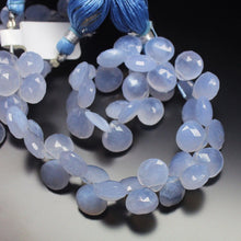 Load image into Gallery viewer, Blue Turk Chalcedony Faceted Heart Drops Gemstone Loose Beads Strand 9mm 8&quot; - Jalvi &amp; Co.