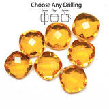 Brandy Citrine Quartz Faceted Cushion Beads 8mm 10pc