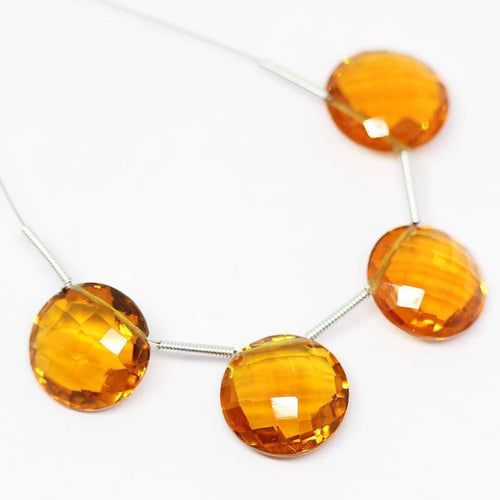 Brandy Citrine Quartz Faceted Round Beads 10mm 10pc - Jalvi & Co.