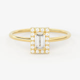 Brilliant Diamond Band in 14k Gold / Baguette Diamond Ring / Gold Band White Diamond Ring / Engagement Ring