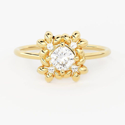 Brilliant Diamond Band in 14k Gold / Cushion Diamond Ring / Gold Band White Diamond Ring / Diamond Wedding Band - Jalvi & Co.