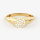 Brilliant Diamond Band in 14k Gold / Diamond Pinky Ring / Round Gold Band White Diamond Ring / Promise Ring