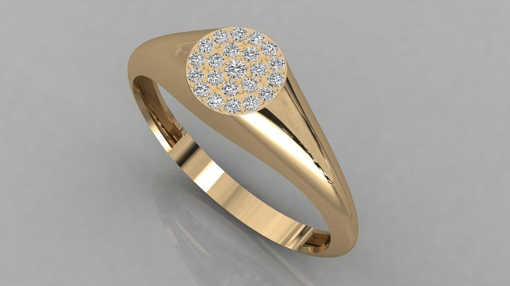 Brilliant Diamond Band in 14k Gold / Diamond Pinky Ring / Round Gold Band White Diamond Ring / Promise Ring - Jalvi & Co.