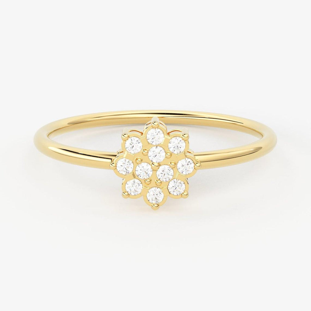 Brilliant Diamond Band in 14k Gold / Diamond Ring / Gold Band White Diamond Ring / Promise Diamond Ring - Jalvi & Co.