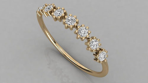 Brilliant Diamond Band in 14k Gold / Prong Set Diamond Ring / Gold Band White Diamond Ring / Diamond Wedding Band - Jalvi & Co.