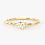 Brilliant Diamond Band in 14k Gold / Round Diamond Ring / Gold Band White Diamond Ring / Bezel Diamond Wedding Band