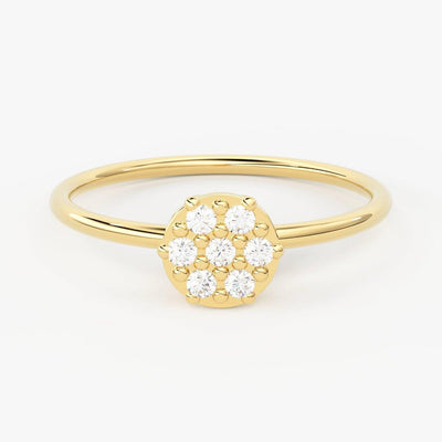Brilliant Diamond Band in 14k Gold / Round Diamond Ring / Gold Band White Diamond Ring / Diamond Wedding Band - Jalvi & Co.