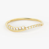 Brilliant Diamond Band in 14k Gold / Round Diamond Ring / Gold Band White Diamond Ring / Diamond Wedding Band