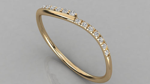 Brilliant Diamond Band in 14k Gold / Round Diamond Ring / Gold Band White Diamond Ring / Diamond Wedding Band - Jalvi & Co.