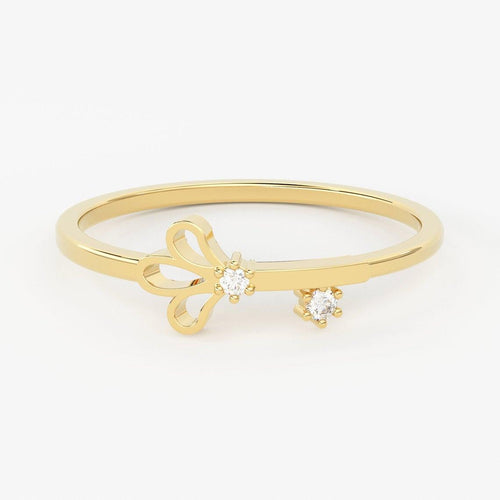 Brilliant Diamond Band in 14k Gold / Round Diamond Ring / Gold Band White Diamond Ring / Genuine Diamond Wedding Band - Jalvi & Co.