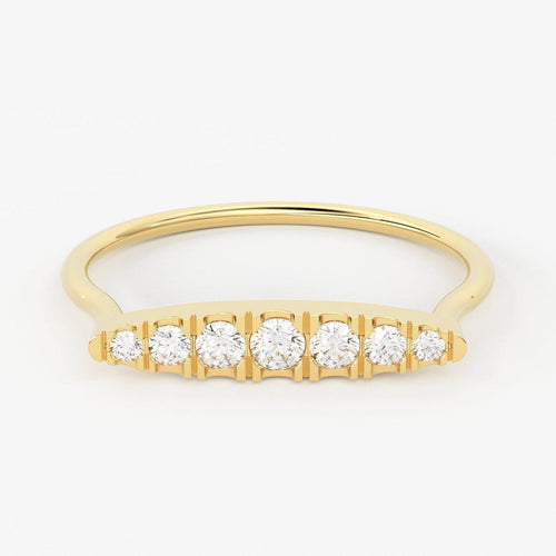 Brilliant Diamond Band in 14k Gold / Round Diamond Ring / Gold Band White Diamond Ring / Genuine Diamond Wedding Band - Jalvi & Co.