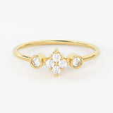 Brilliant Diamond Band in 14k Gold / Round Diamond Ring / Gold Band White Diamond Ring / Genuine Diamond Wedding Band