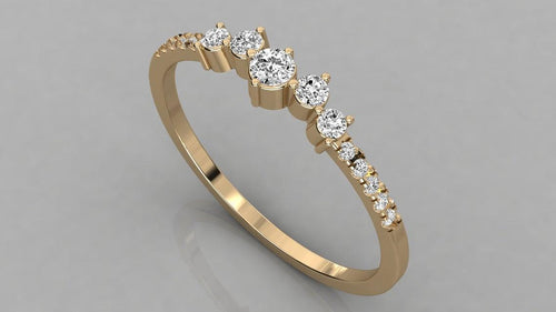 Brilliant Diamond Band in 14k Gold / Round Diamond Ring / Gold Band White Diamond Ring / Genuine Diamond Wedding Band - Jalvi & Co.