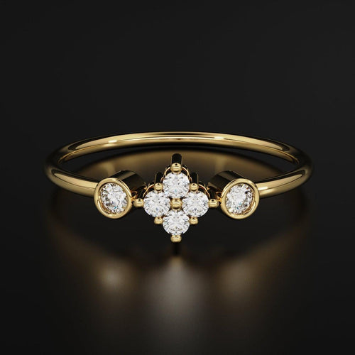 Brilliant Diamond Band in 14k Gold / Round Diamond Ring / Gold Band White Diamond Ring / Genuine Diamond Wedding Band - Jalvi & Co.