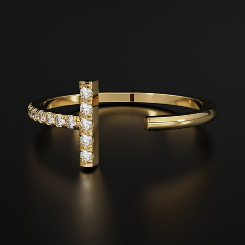 Brilliant Diamond Band in 14k Gold / Round Diamond Ring / Gold Band White Diamond Ring / Genuine Diamond Wedding Band - Jalvi & Co.