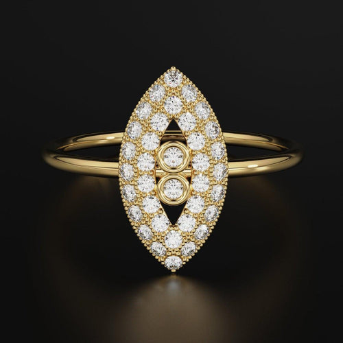 Brilliant Diamond Band in 14k Gold / Round Diamond Ring / Gold Band White Diamond Ring / Genuine Diamond Wedding Band - Jalvi & Co.