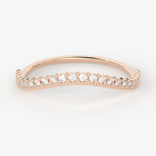 Brilliant Diamond Band in 14k Gold / Round Diamond Ring / Round Gold Band White Diamond Ring / Brilliant Round Diamond Wedding Band - Jalvi & Co.