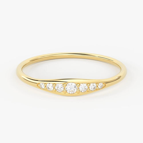 Brilliant Diamond Band in 14k Gold / Round Gold Diamond Ring / Gold Band White Diamond Ring / Round Diamond Wedding Band - Jalvi & Co.