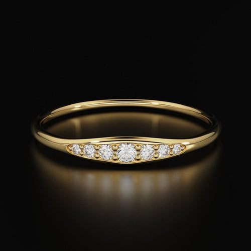 Brilliant Diamond Band in 14k Gold / Round Gold Diamond Ring / Gold Band White Diamond Ring / Round Diamond Wedding Band - Jalvi & Co.