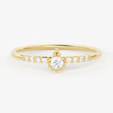 Brilliant Diamond Band in 14k Gold / Stackable Gold Ring / Gold Band White Diamond Ring / Pinky Diamond Ring