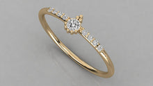 Load image into Gallery viewer, Brilliant Diamond Band in 14k Gold / Stackable Gold Ring / Gold Band White Diamond Ring / Pinky Diamond Ring - Jalvi &amp; Co.